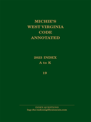 cover image of Michie's West Virginia Code Annotated